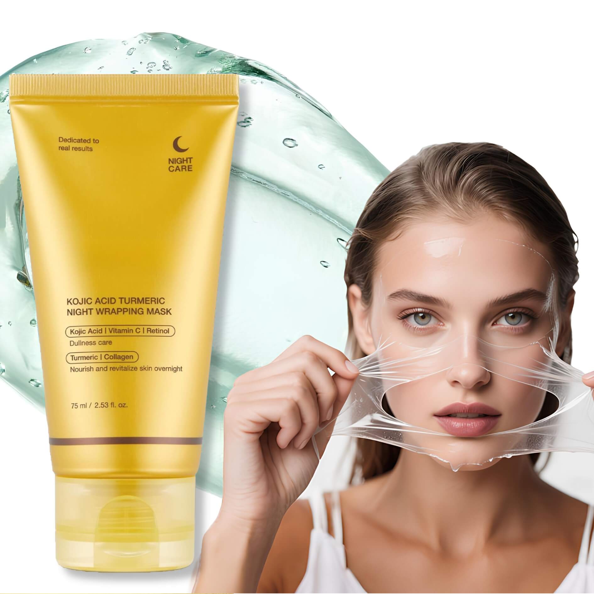 Maschera Notturna 3-in-1 con Acido Kojico e Curcuma